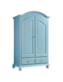Armadio 2 porte shabby legno azzurro consumato 125X61X200