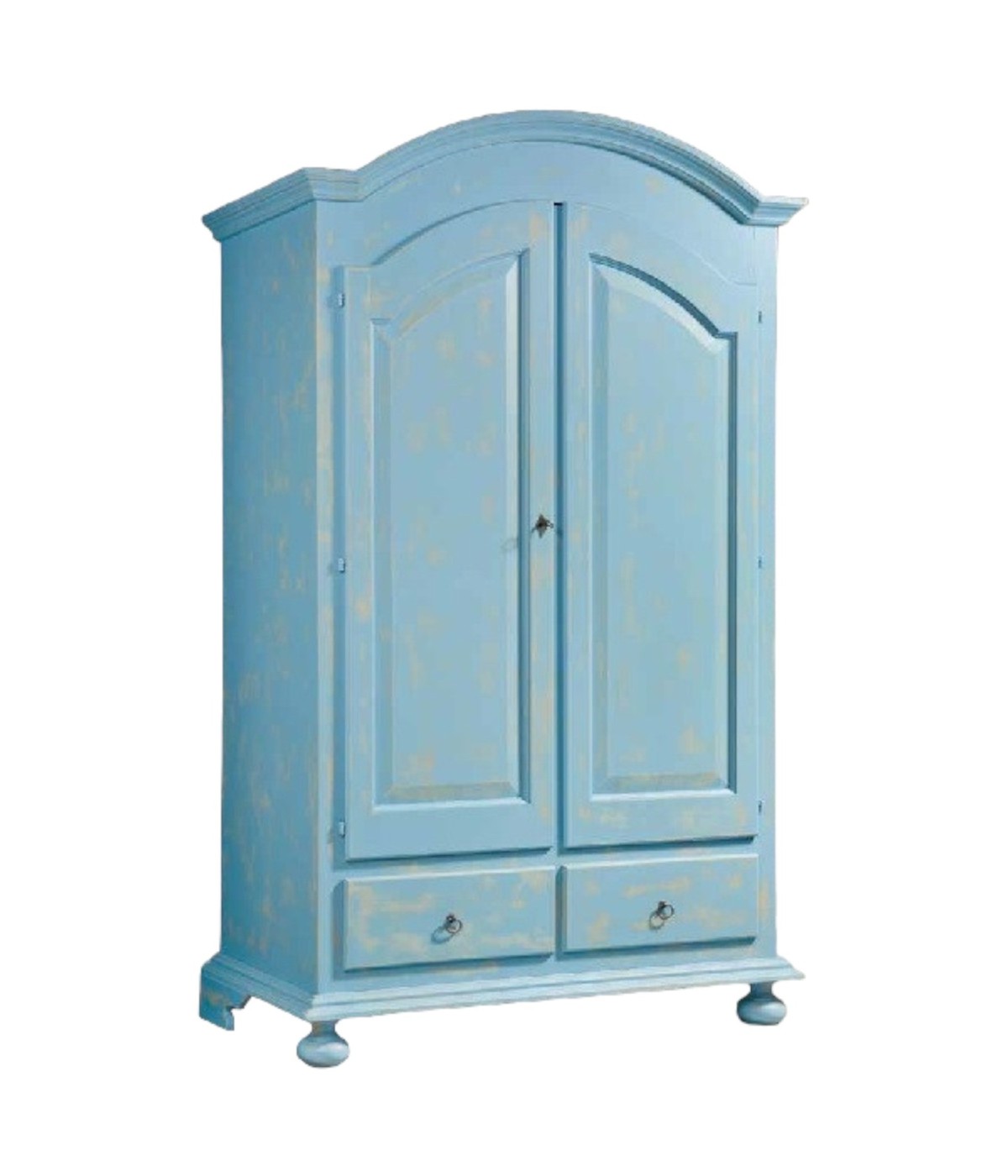 Armadio 2 porte shabby legno azzurro consumato 125X61X200