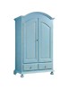 Armadio 2 porte shabby legno azzurro consumato 125X61X200