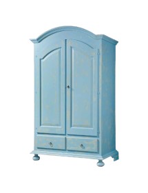 Armadio 2 porte shabby legno azzurro consumato 125X61X200