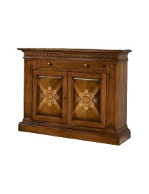 MADIA CREDENZA IN LEGNO 2 PORTE BASSANO INTARSIATA L.151 P.54 H.122