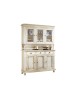 MOBILI 2G - CRISTALLIERA 3 PORTE 3 CASSETTI SHABBY VINTAGE BIANCO CONSUMATO 160x50x221