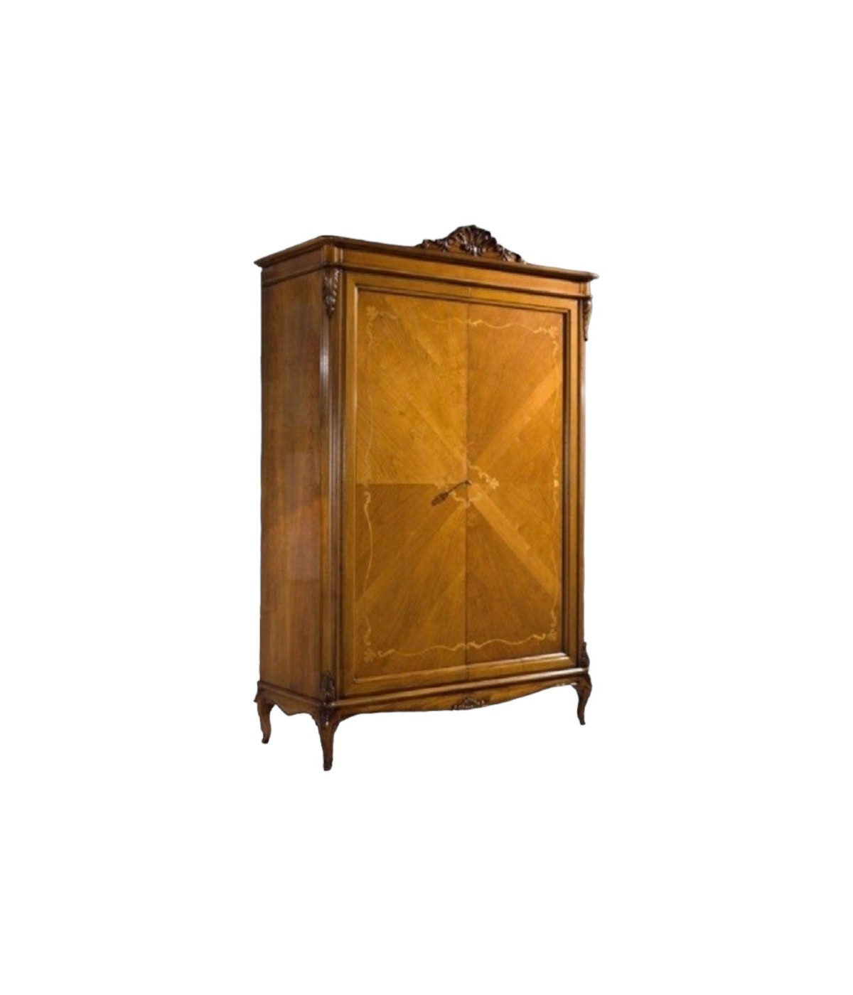 MOBILI 2G - ARMADIO 2 PORTE CLASSICO IN LEGNO FINITURA BASSANO L.132 P.59 H.202