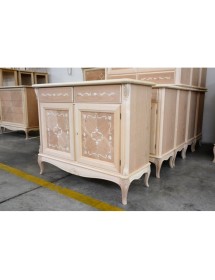 CREDENZA CLASSICA IN LEGNO 2 PORTE 2 CASSETTI FINITURA BASSANO L.111 P.44 H.91