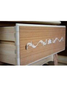 CREDENZA CLASSICA 2 PORTE 2 CASSETTI LEGNO GREZZO  L.111 P.44 H.91