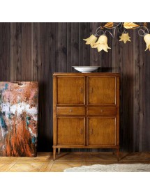 MOBILI 2G - MADIA CREDENZA CLASSICA IN LEGNO 4 PORTE 2 CASSETTI FINITURA BASSANO L.100 P.43 H.130