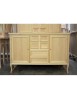 MOBILI 2G - MADIA CREDENZA IN LEGNO 2 PORTE 6 CASSETTI LEGNO GREZZO L.140 P.43 H.90