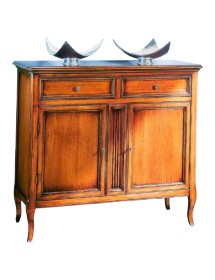 MOBILI 2G - MADIA CREDENZA CLASSICA IN LEGNO 2 PORTE L.100 P.40 H.90