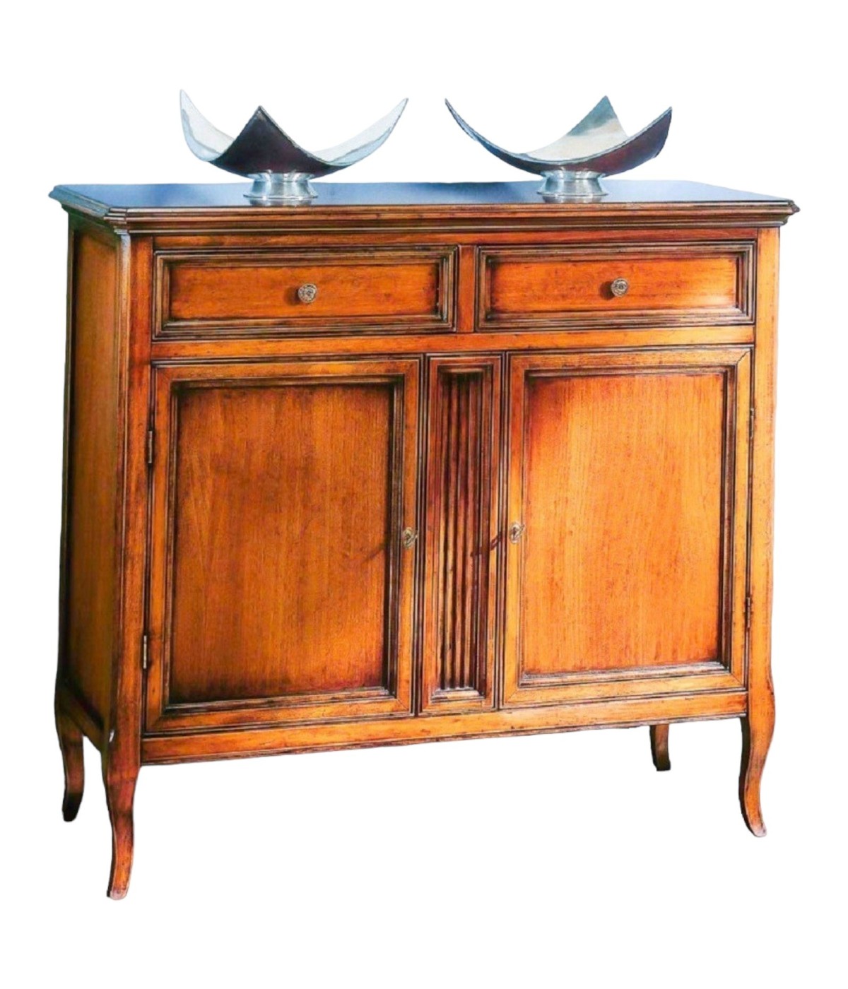 MOBILI 2G - MADIA CREDENZA CLASSICA IN LEGNO 2 PORTE L.100 P.40 H.90