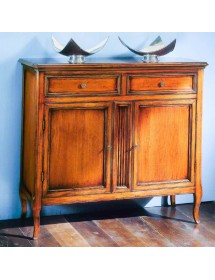 MOBILI 2G - MADIA CREDENZA IN LEGNO 2 PORTE FINITURA BASSANO L.100 P.40 H.90