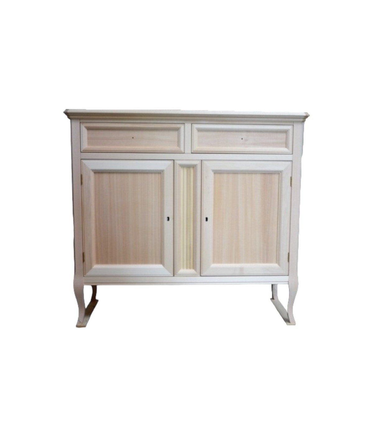 MOBILI 2G - MADIA CREDENZA CLASSICA 2 PORTE IN LEGNO GREZZO L.100 P.40 H.90