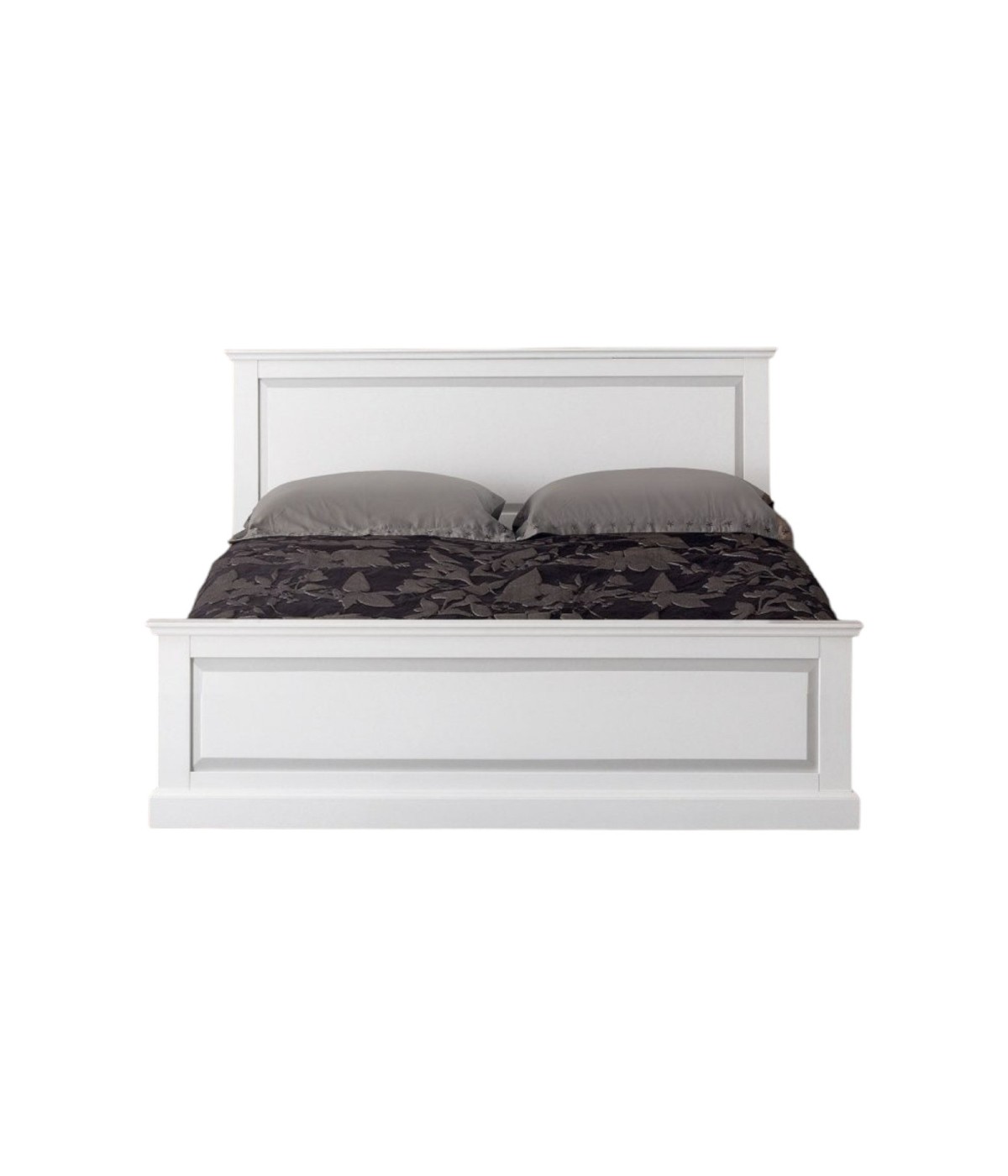 MOBILI 2G - LETTO MATRIMONIALE SHABBY CHIC BIANCO LEGNO MASSELLO