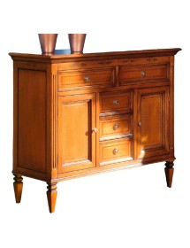 MOBILI 2G - MADIA CREDENZA IN LEGNO 2 PORTE FINITURA BASSANO L.110 P.41 H.90