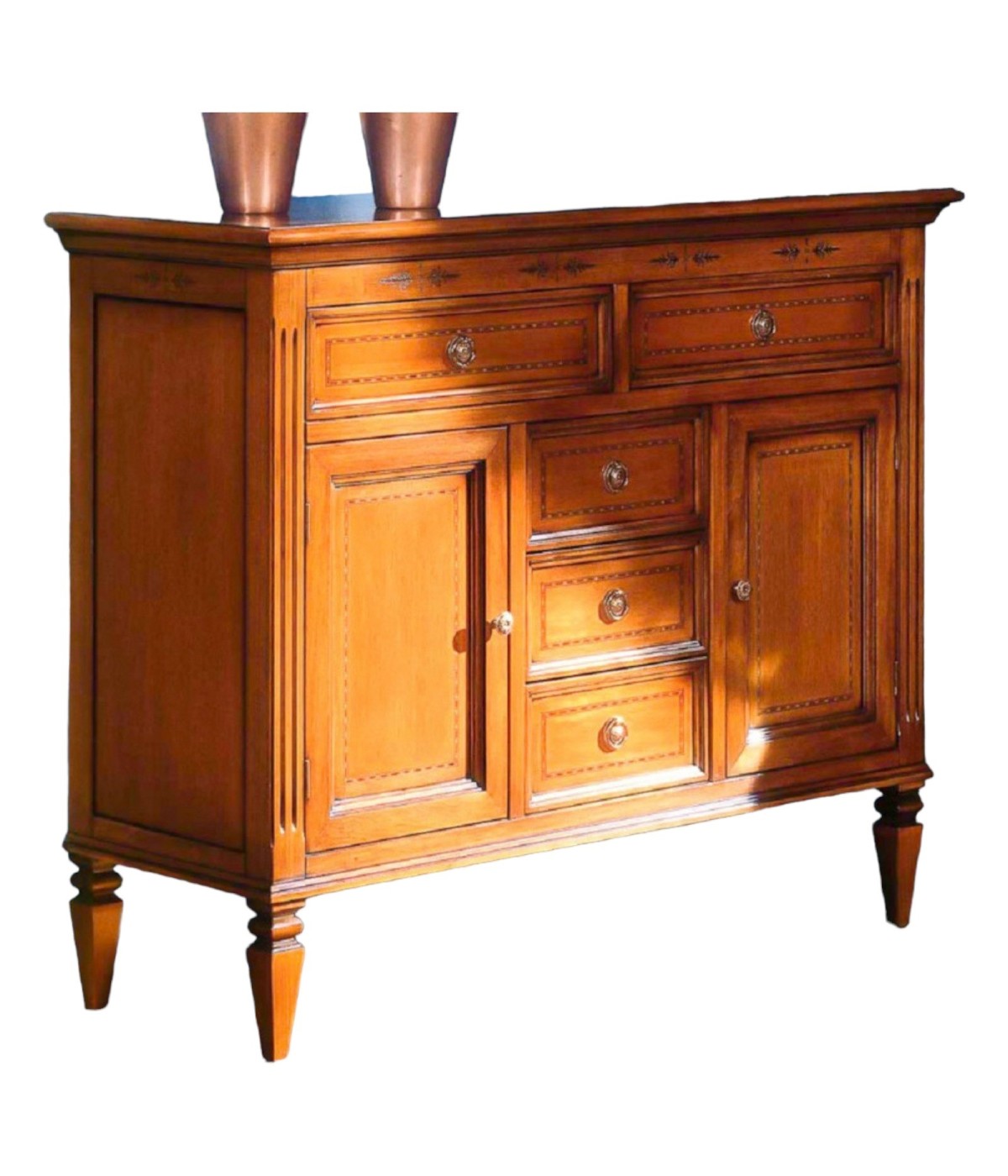 MOBILI 2G - MADIA CREDENZA IN LEGNO 2 PORTE FINITURA BASSANO L.110 P.41 H.90