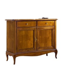 MOBILI 2G - MADIA CREDENZA IN LEGNO 2 PORTE FINITURA BASSANO L.111 P.44 H.91