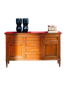 MOBILI 2G - MADIA CREDENZA IN LEGNO 2 PORTE FINITURA BASSANO L.142 P.41 H.85