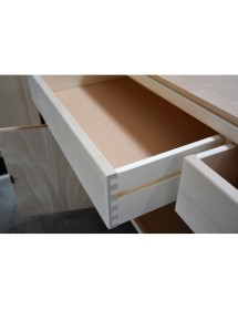 CREDENZA CLASSICA 2 PORTE 6 CASSETTI LEGNO GREZZO  L.150 P.47 H.86