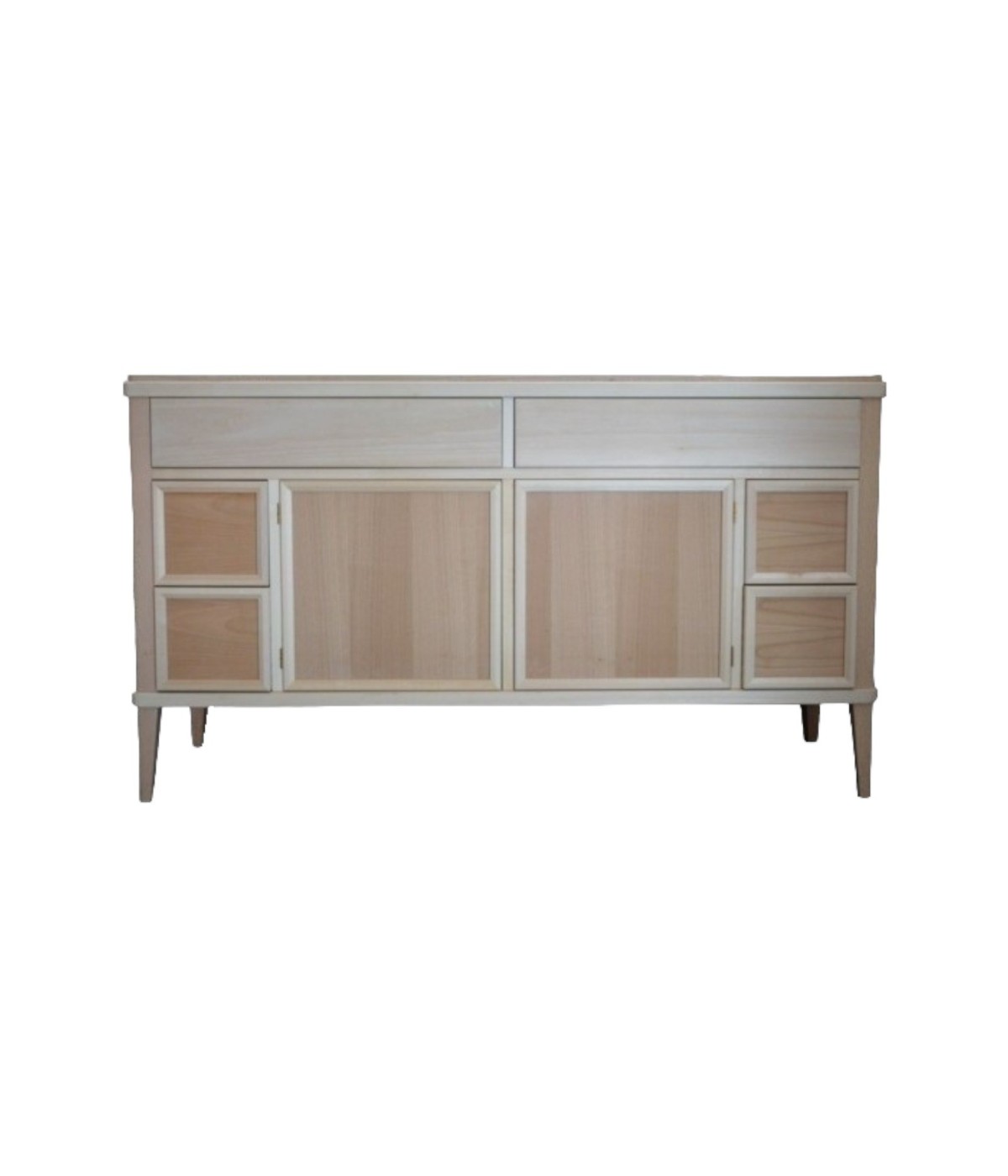 MOBILI 2G - CREDENZA CLASSICA 2 PORTE 6 CASSETTI LEGNO GREZZO  L.150 P.47 H.86