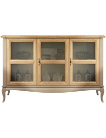 MOBILI 2G - MADIA CREDENZA PROVENZALE IN LEGNO 3 PORTE L.141 P.47 H.90