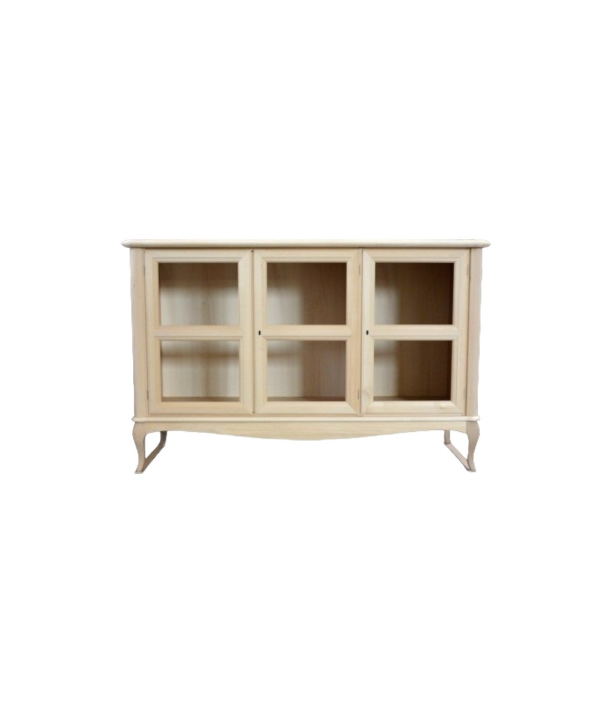 MOBILI 2G - CREDENZA CLASSICA 3 PORTE IN LEGNO GREZZO L.141 P.47 H.90