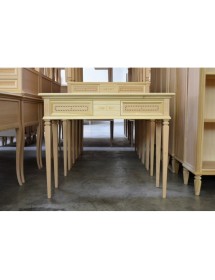 MOBILI 2G - CONSOLLE CLASSICA 2 CASSETTI INTARSIATA LEGNO GREZZO 100X37X80