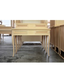 MOBILI 2G - CONSOLLE CLASSICA 2 CASSETTI INTARSIATA LEGNO GREZZO L.110 P.38 H.80