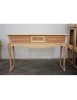 MOBILI 2G - CONSOLLE CLASSICA 3 CASSETTI INTARSIATA LEGNO GREZZO L.131 P.39 H.81