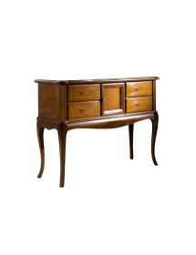 CONSOLLE CLASSICA 4 CASSETTI 1 PORTA LEGNO GREZZO L.111 P.39 H.81