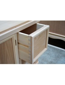 CONSOLLE CLASSICA 4 CASSETTI 1 PORTA LEGNO GREZZO L.111 P.39 H.81