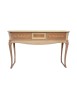MOBILI 2G - CONSOLLE CLASSICA 3 CASSETTI INTARSIATA LEGNO GREZZO L.131 P.39 H.81