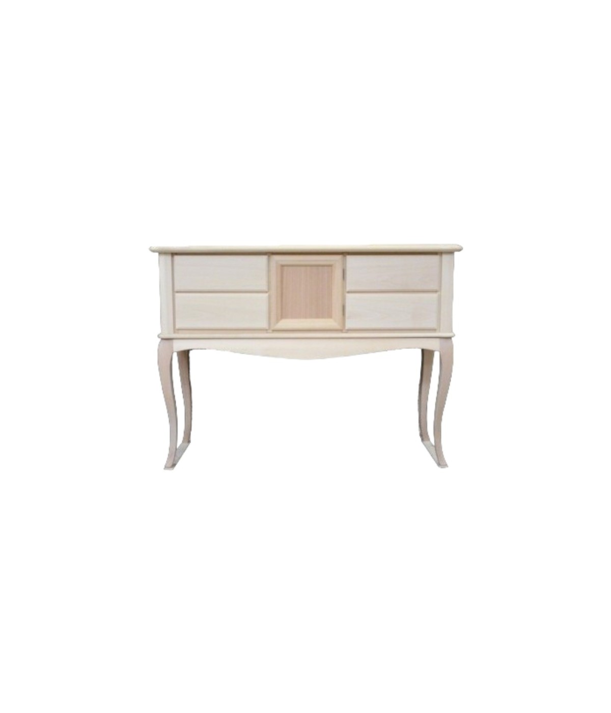 MOBILI 2G - CONSOLLE CLASSICA 4 CASSETTI 1 PORTA LEGNO GREZZO L.111 P.39 H.81