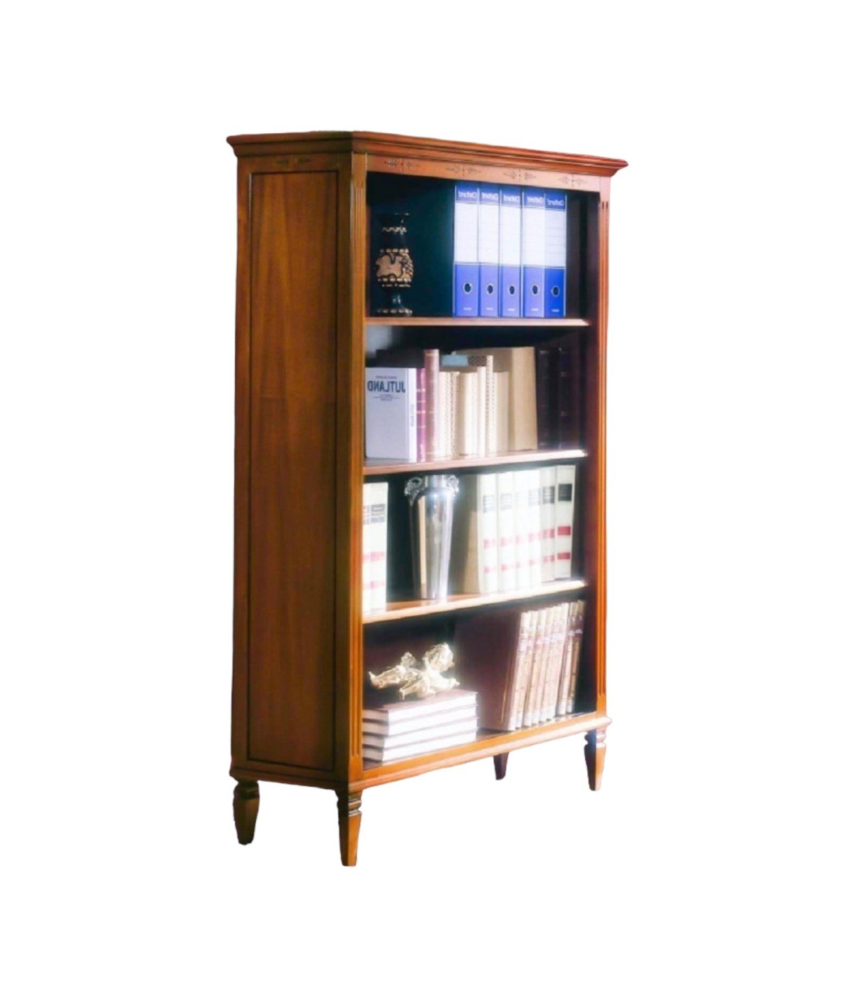 MOBILI 2G - LIBRERIA CLASSICA CON RIPIANI IN LEGNO FINITURA BASSANO L.100 P.41 H.175