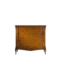 MOBILI 2G - CASSETTIERA CLASSICA IN LEGNO 3 CASSETTI FINITURA BASSANO L.111 P.44 H.100