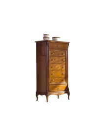 MOBILI 2G - CASSETTIERA CLASSICA IN LEGNO 7 CASSETTI IN LEGNO GREZZO L.76 P.44 H.140