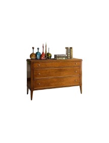 MOBILI 2G - CASSETTIERA COMO' CLASSICA IN LEGNO 3 CASSETTI FINITURA BASSANO L.120 P.49 H.81