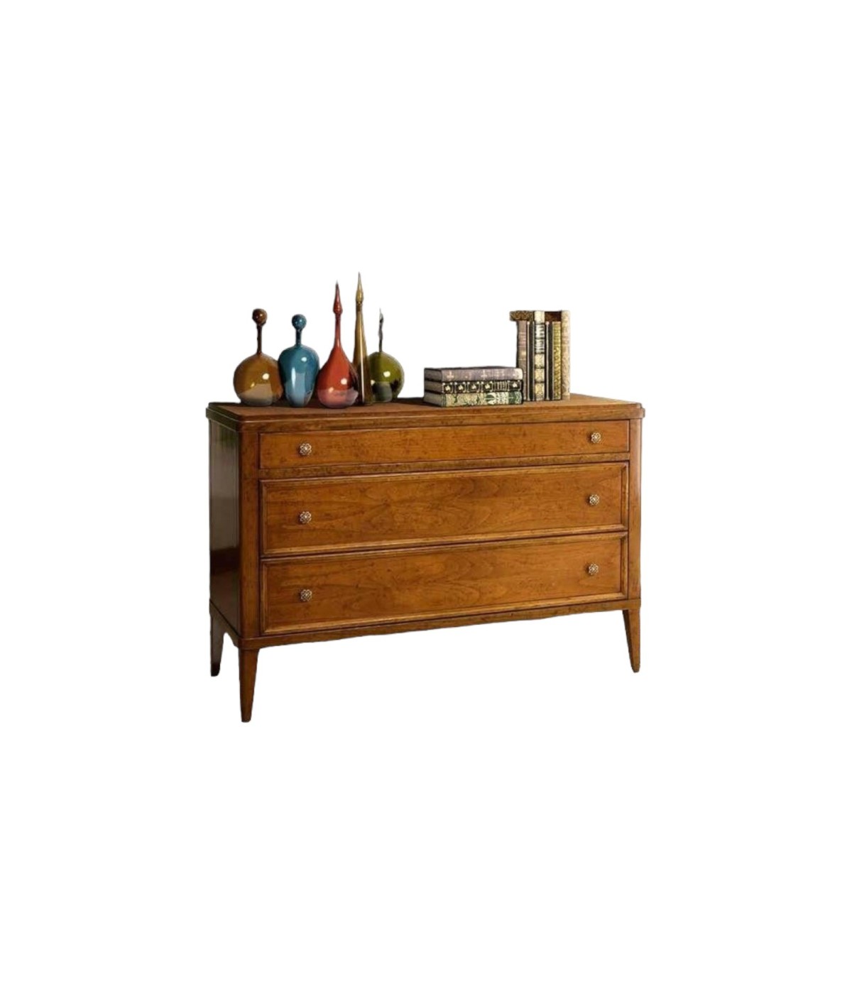 MOBILI 2G - CASSETTIERA COMO' CLASSICA IN LEGNO 3 CASSETTI FINITURA BASSANO L.120 P.49 H.81