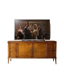 MOBILI 2G - PORTA TV CLASSICO IN LEGNO 2 PORTE 4 CASSETTI FINITURA BASSANO L.150 P.47 H.70