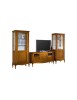 MOBILI 2G - PORTA TV CLASSICO IN LEGNO 2 CASSETTI 2 RIBALTE FINITURA BASSANO L.141 P.47 H.70