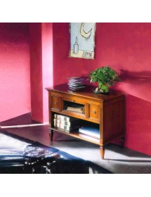 PORTA TV CLASSICO 2 CASSETTI 1 RIBALTA IN LEGNO GREZZO  L.100 P.51 H.75