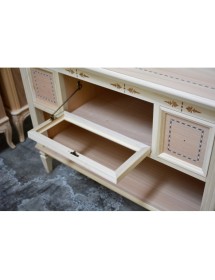 PORTA TV CLASSICO 2 CASSETTI 1 RIBALTA IN LEGNO GREZZO  L.100 P.51 H.75
