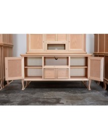 MOBILI 2G - PORTA TV CLASSICO 2 PORTE 2 CASSETTI IN LEGNO GREZZO L.140 P.45 H.70