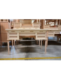 MOBILI 2G - SCRIVANIA CLASSICA 5 CASSETTI IN LEGNO GREZZO 130x70x80