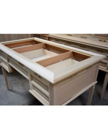 MOBILI 2G - SCRIVANIA CLASSICA 5 CASSETTI IN LEGNO GREZZO 130x70x80