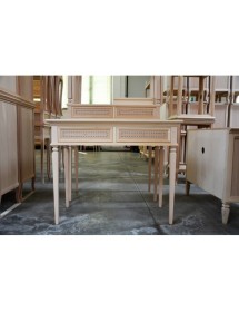 MOBILI 2G - SCRIVANIA CLASSICA 2 CASSETTI IN LEGNO GREZZO 100X54X80