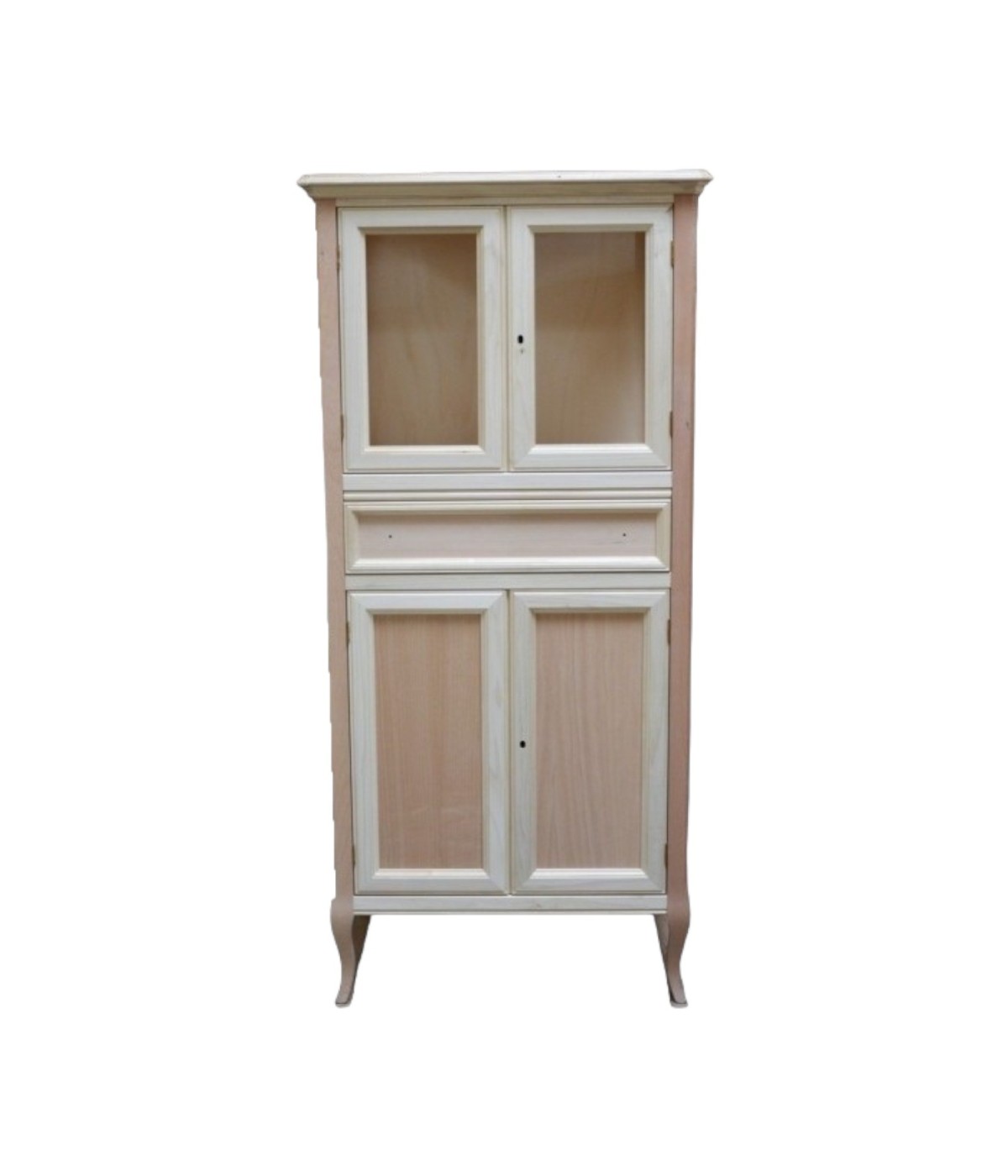 MOBILI 2G - MOBILE BAR BOTTIGLIERA CLASSICA IN LEGNO GREZZO L.70 P.43 H.150