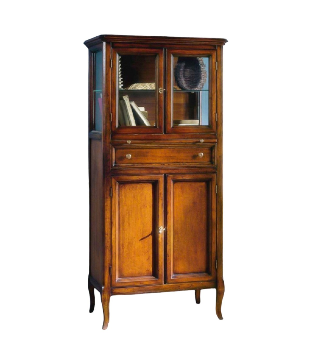 MOBILI 2G - MOBILE BAR BOTTIGLIERA CLASSICO IN LEGNO FINITURA BASSANO L.70 P.43 H.150