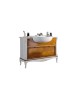 MOBILI 2G - MOBILE BAGNO PROVENZALE IN LEGNO LAVABO E PIANO IN MARMO L.111 P.61 H.85