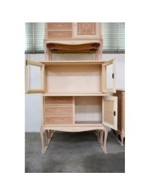 MOBILE BAR VETRINA CLASSICA IN LEGNO GREZZO L.111 P.44 H.145