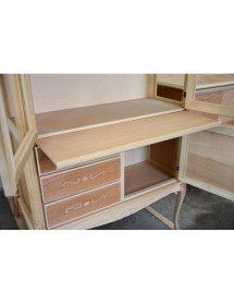 MOBILE BAR VETRINA CLASSICA IN LEGNO GREZZO L.111 P.44 H.145