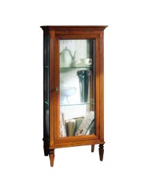 MOBILI 2G - VETRINA CLASSICA IN LEGNO 1 PORTA FINITURA BASSANO L.60 P.37 H.132